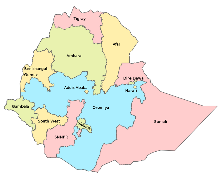 Ethiopia Regions Map