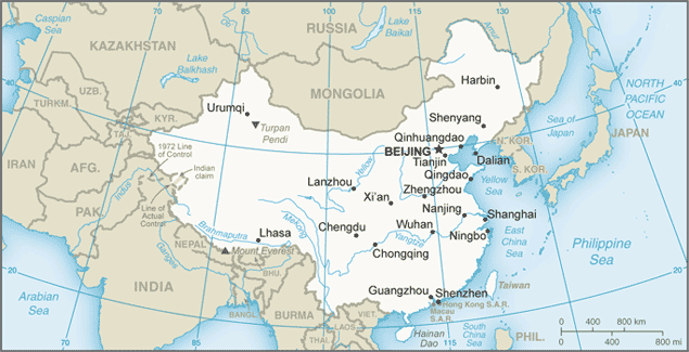 China Embassy Map