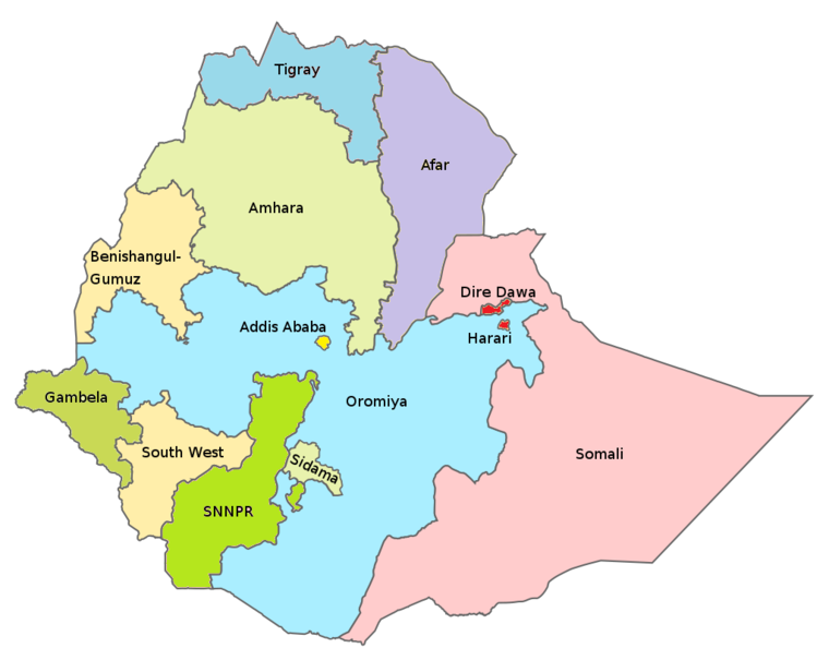 Addis Ababa Region Map